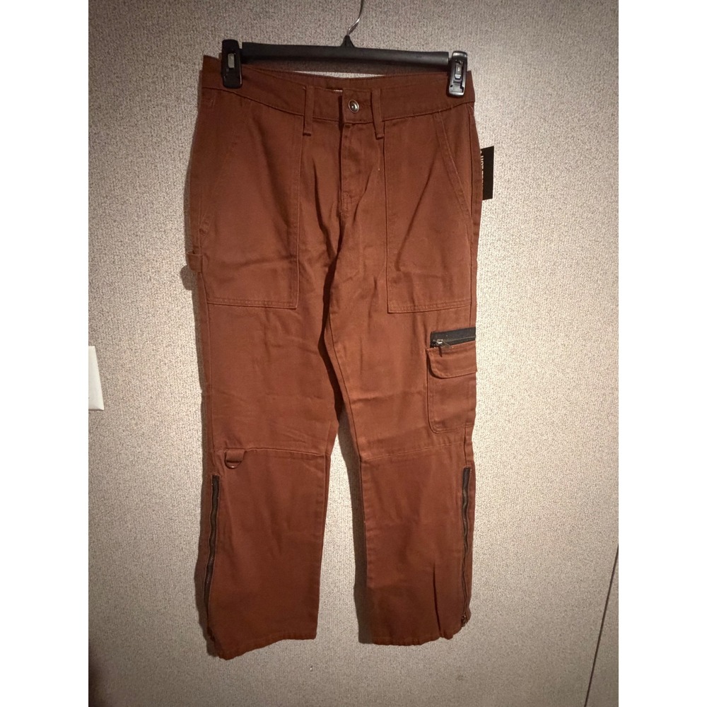 Hot Topic Brown Ankle Zip Carpenter Utility Pants 28W x 32L NWT